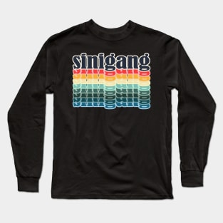 Sinigang Typography Repeated Text Retro Colors Long Sleeve T-Shirt